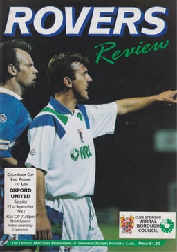 Tranmere Rovers v Oxford United Match Programme 1993-09-21